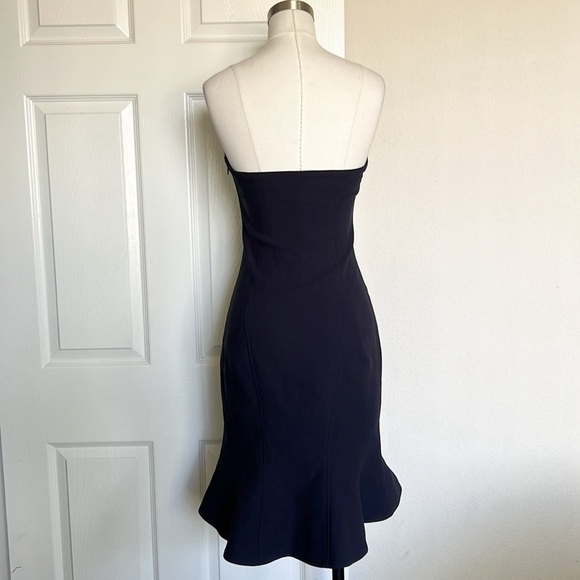 Cinq A Sept Calvina Navy Blue Strapless Ruffle Hem Dress Size 4 - Picture 7 of 9